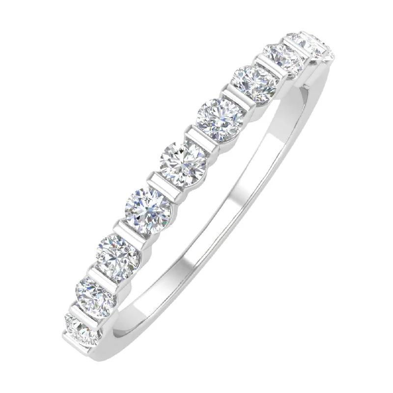 Gold Channel Set Diamond Wedding Band Ring (1/2 Carat)