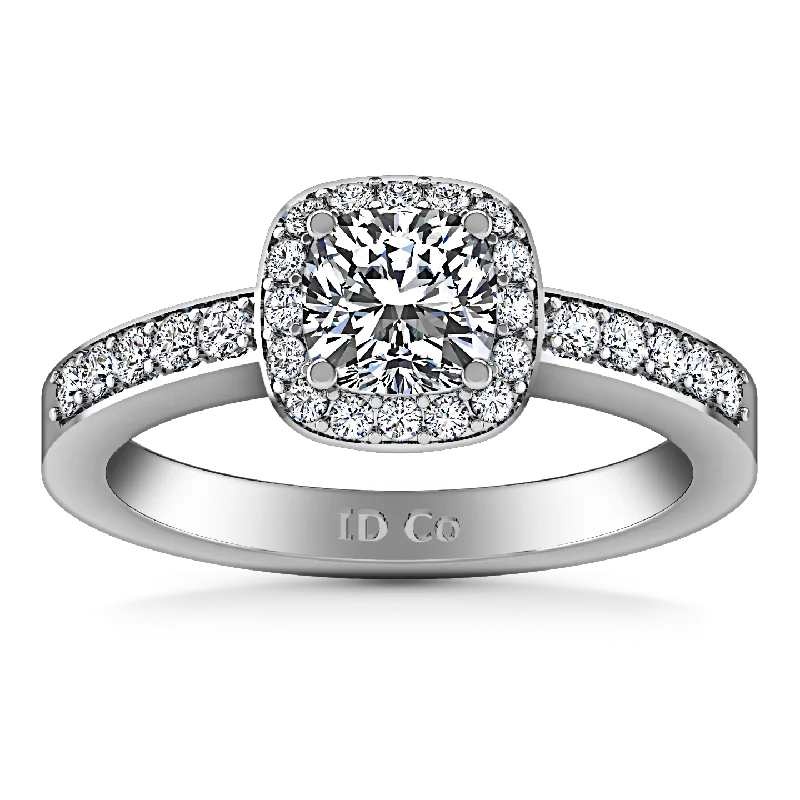 Exclusive Jewelry Sale – Shine For Less Halo Engagement Ring Eve 14K White Gold