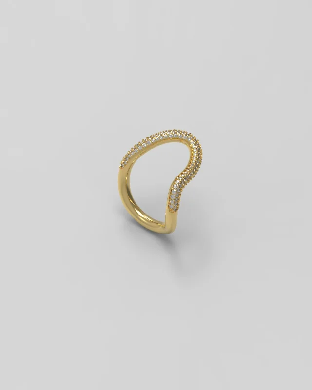 Discounted Jewelry For A Glamorous Look Thorn Band II Paved 18K Gold Ring w. Diamonds