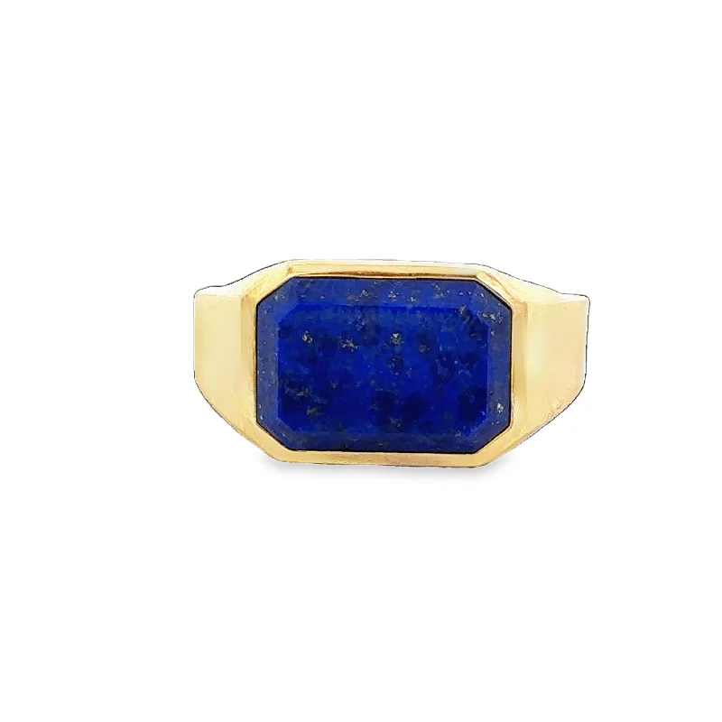 Huge Markdowns On Premium Jewelry Styles Lapis Ring in Yellow Gold