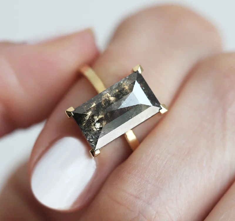 Bestselling Jewelry At Special Promotional Rates Norna Large Gray Baguette Cut Diamond Solitaire Ring