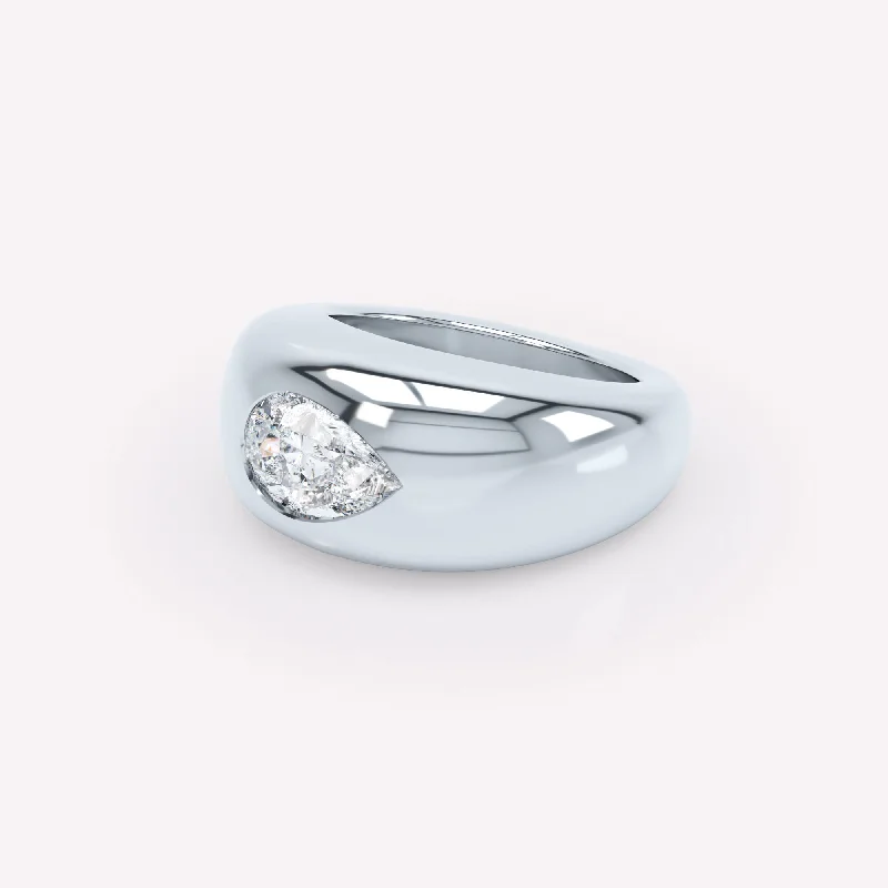 Curve 18K Whitegold Ring w. Diamond