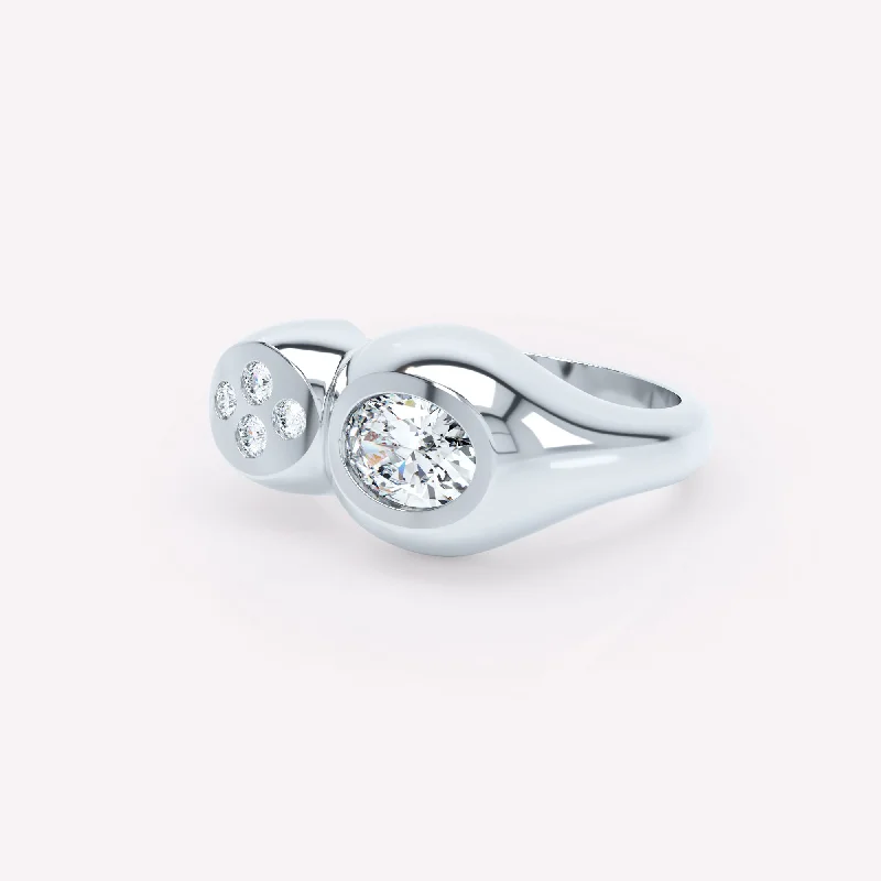 Curve Duo 18K Whitegold Ring w. Diamonds