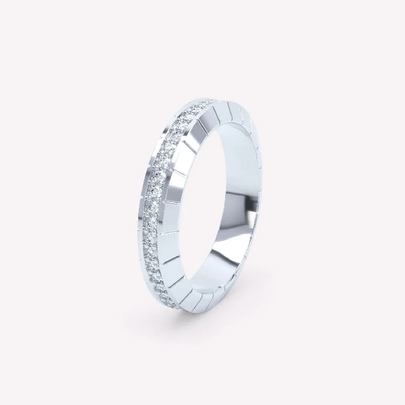 Elevate Your Outfit With Discounted Statement Jewelry Eternity 4mm 18K Whitegold Ring w. Lab-Grown Diamonds