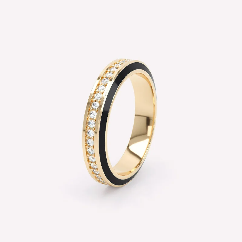 Shine In Style – Shop Jewelry Discounts Today Eternity Black 4mm 18K Gold Ring w. Lab-Grown Diamonds