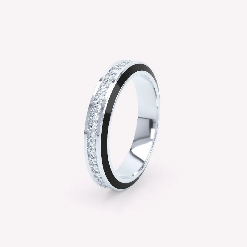 Everyday Jewelry Essentials Now On Sale Eternity Black 4mm 18K Whitegold Ring w. Lab-Grown Diamonds