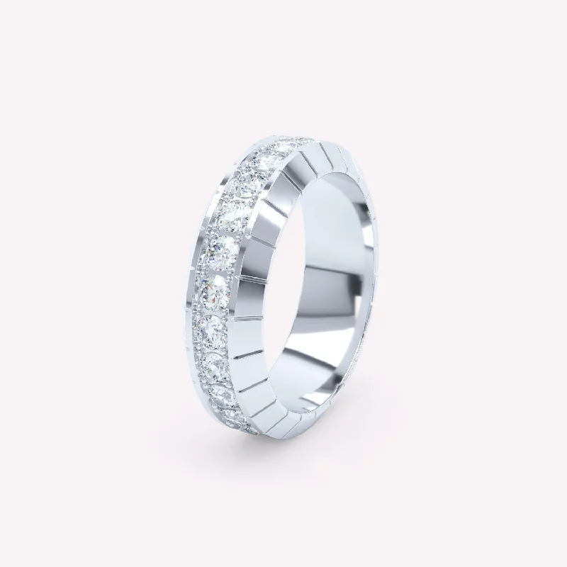 Buy More, Save More On Stunning Jewelry Pieces Eternity Engraved 6mm 18K Whitegold Ring w. Lab-Grown Diamonds