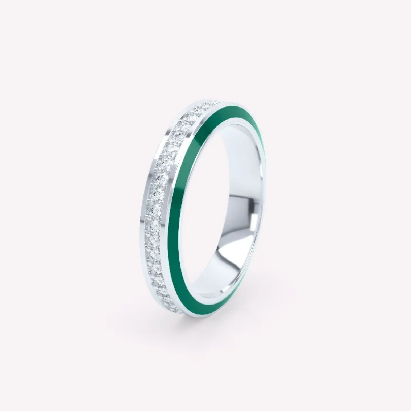 Limited-Stock Jewelry Sale – Shop Before It's Gone Eternity Green 4mm 18K Whitegold Ring w. Lab-Grown Diamonds