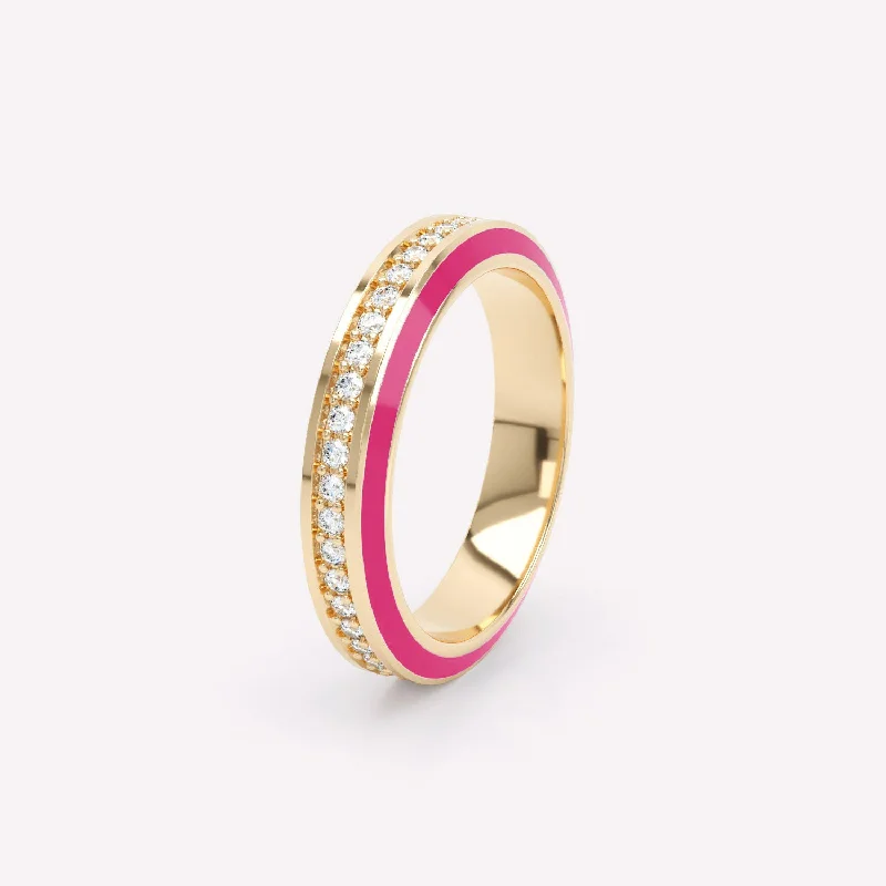 Stunning Jewelry Pieces At The Lowest Prices Ever Eternity Pink 4mm 18K Gold Ring w. Lab-Grown Diamonds