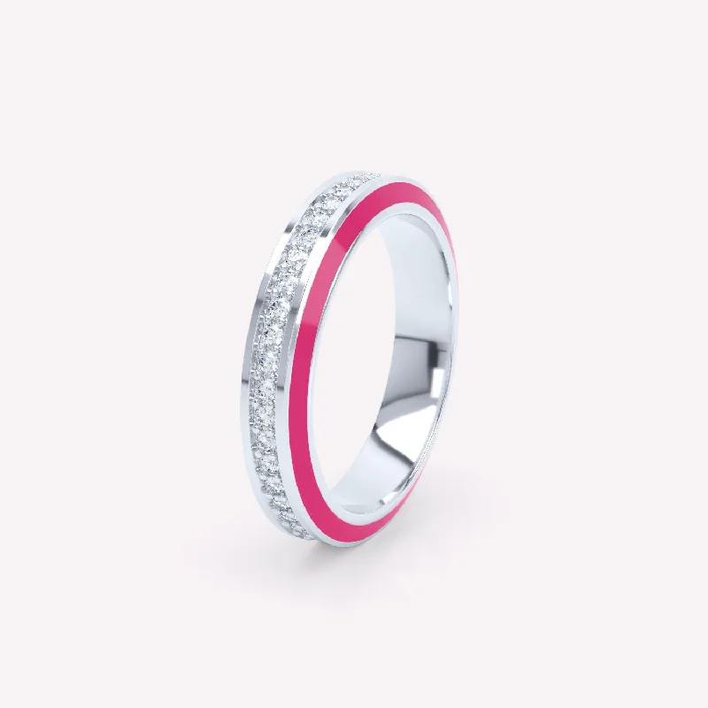 Unmissable Deals On Handmade Jewelry Collections Eternity Pink 4mm 18K Whitegold Ring w. Lab-Grown Diamonds