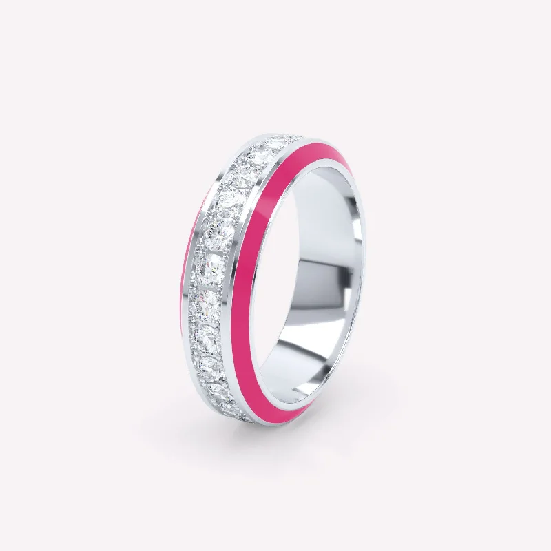 Jewelry Flash Sale – Stylish Designs At Unbeatable Rates Eternity Pink 6mm 18K Whitegold Ring w. Lab-Grown Diamonds