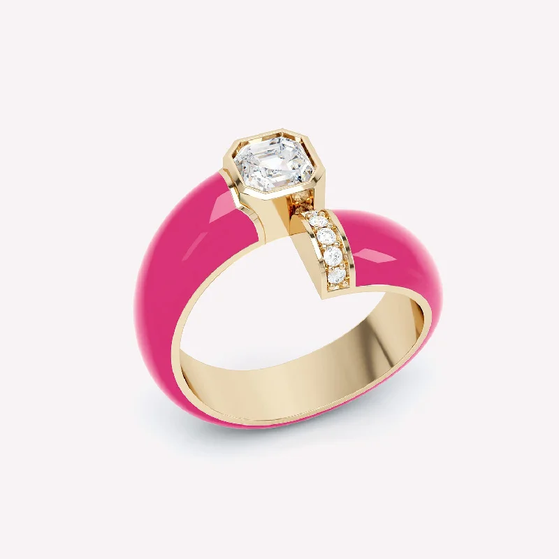 Best Jewelry Sale Prices – Limited-Time Offer Toi et Moi Pink Asscher 18K Gold Ring w. Lab-Grown Diamonds