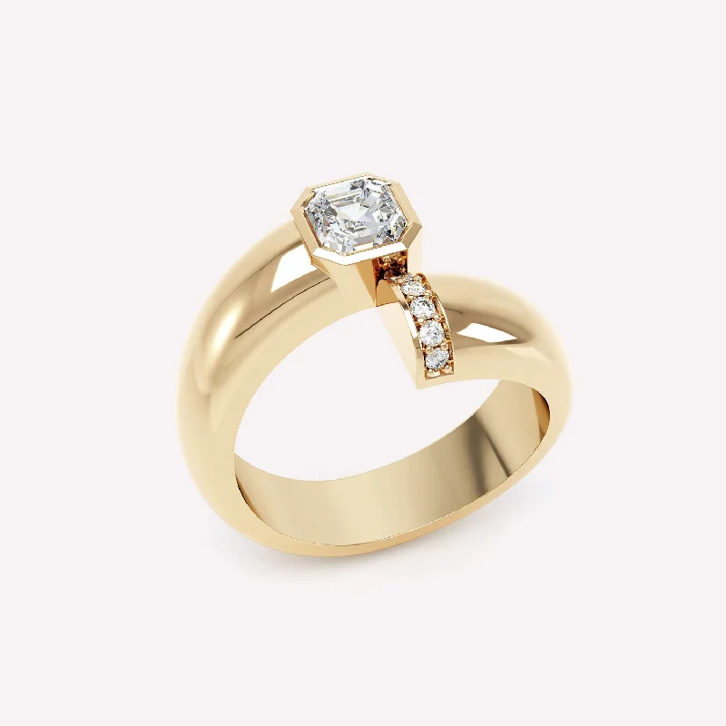 Once-A-Year Jewelry Deals – Shop Before They’Re Gone Toi et Moi Polished Asscher 18K Gold Ring w. Lab-Grown Diamonds
