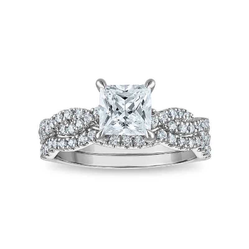Limited-Time Offer On Elegant Jewelry Pieces LoveSong EcoLove 1-1/5 CTW Lab Grown Diamond Bridal Set in 10KT White Gold