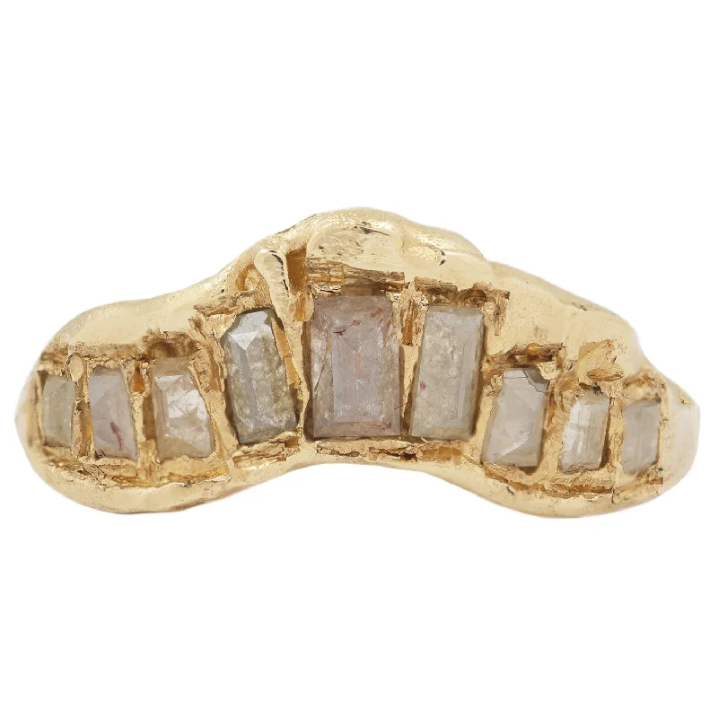 Sparkle For Less – Shop Jewelry Deals Now LXI Gray Diamond V Shape Scatter Ring