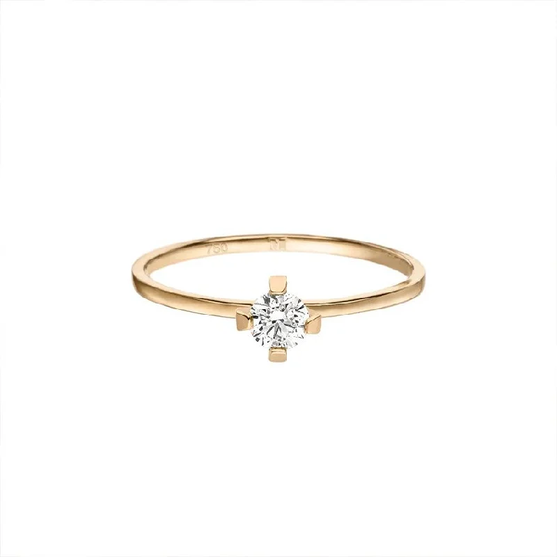 Jewelry Clearance Event – Last Chance For Stunning Deals ReMind medium Solitaire 18K Gold Ring w. Lab-Grown Diamond