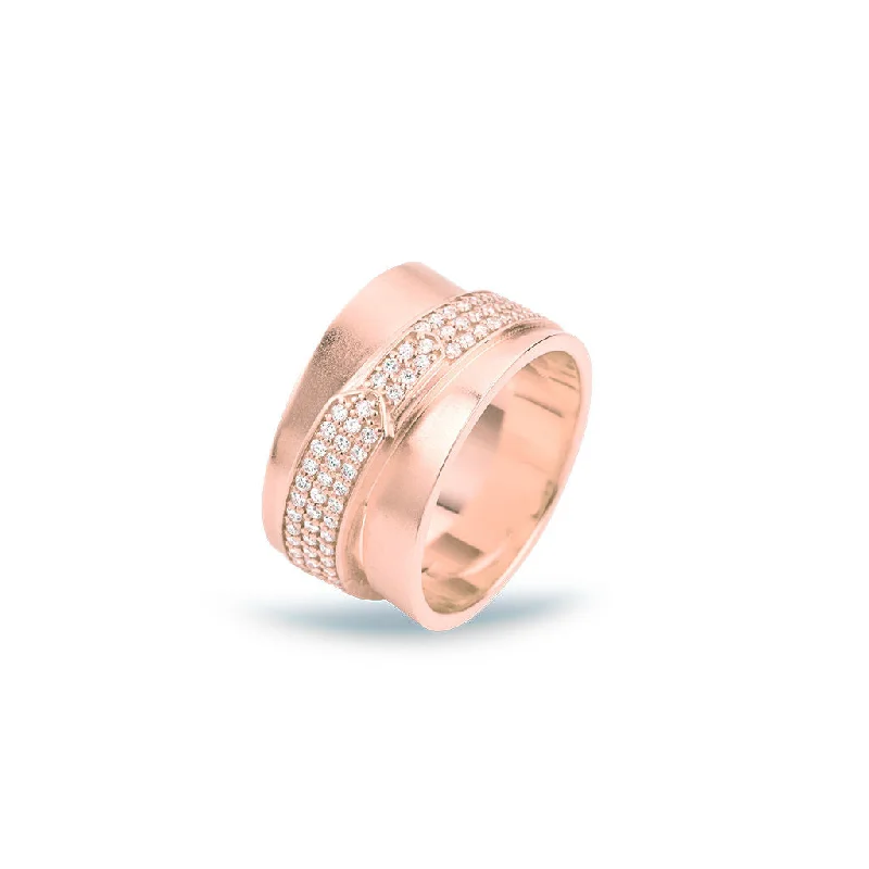 Jovian Small 18K Rosegold Ring w. Diamonds