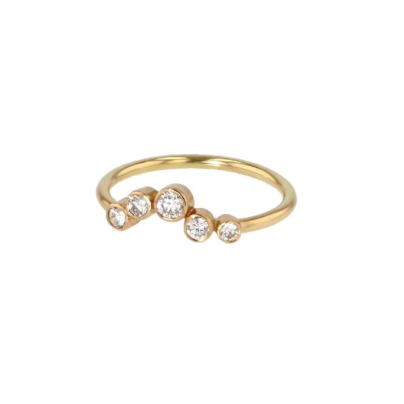 Bohemian-Inspired Jewelry For Free-Spirited Fashion 5 Stone 14K or 18K Gold Ring w. Diamonds