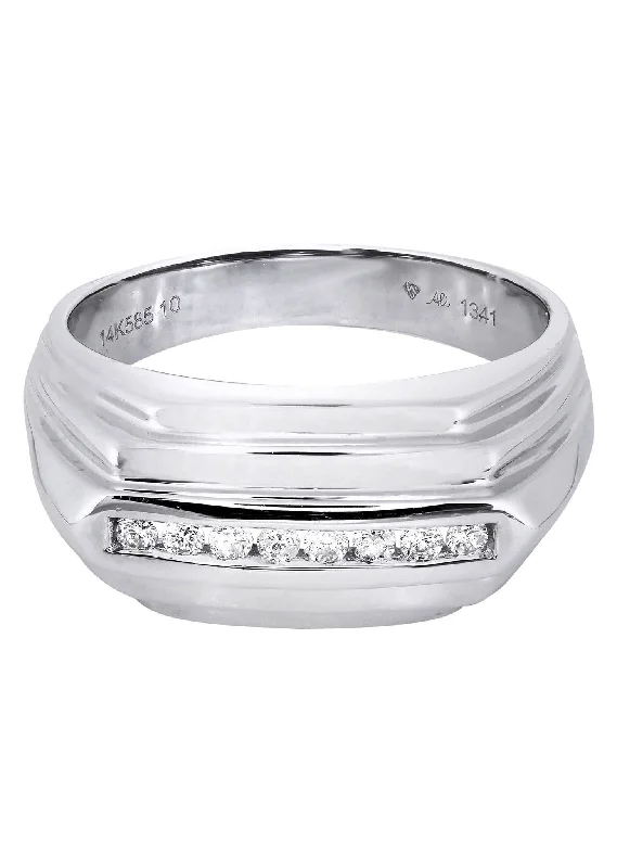 Get The Jewelry You Love At A Price You Love White Gold Mens Diamond Ring| 0.19 Carats| 8.42 Grams