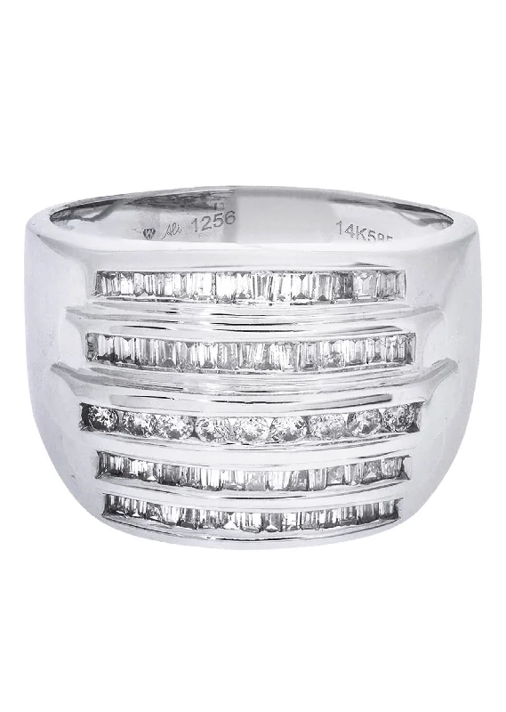Elegant Necklaces And Bracelets At Limited-Time Offers White Gold Mens Diamond Ring| 0.2 Carats| 10.59 Grams