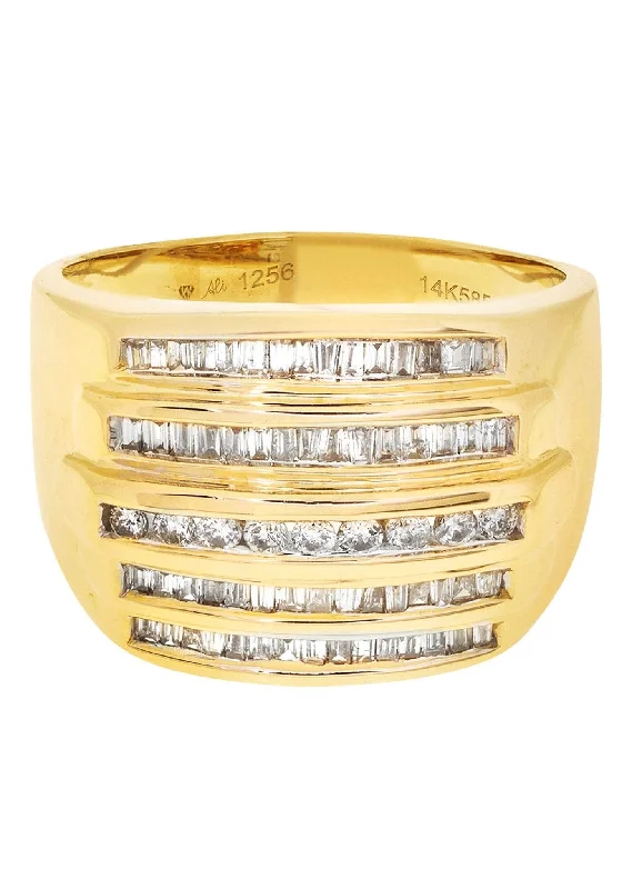 Huge Savings On Premium Jewelry Styles Mens Baguette Diamond Pinky Ring| 0.2 Carats