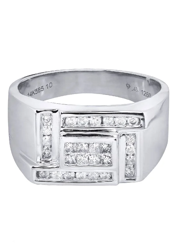 Your Perfect Accessory Now At The Best Price White Gold Mens Diamond Ring| 0.23 Carats| 9.43 Grams