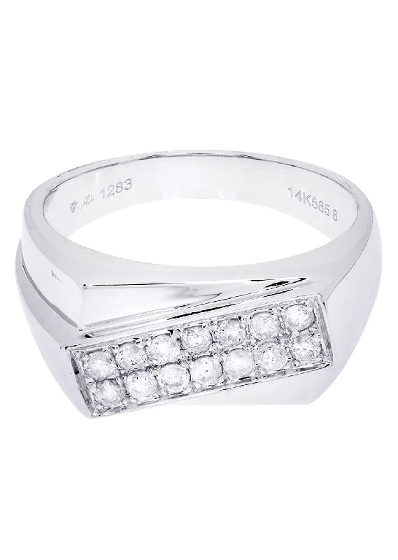 Personalized Jewelry Sale – Unique Gifts At Low Prices White Gold Mens Diamond Ring| 0.34 Carats| 5.94 Grams