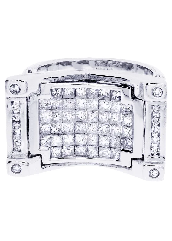 Sparkle More For Less – Jewelry Sale Happening Now White Gold Mens Diamond Ring| 0.37 Carats| 11.87 Grams