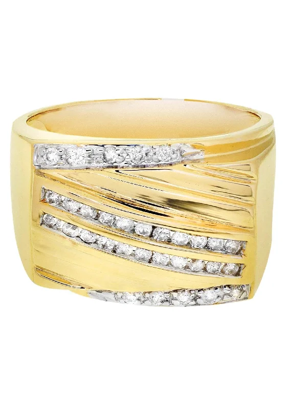 Handcrafted Beauty At Affordable Prices Mens Diamond Ring / Pinky Diamond Ring| 0.44 Carats