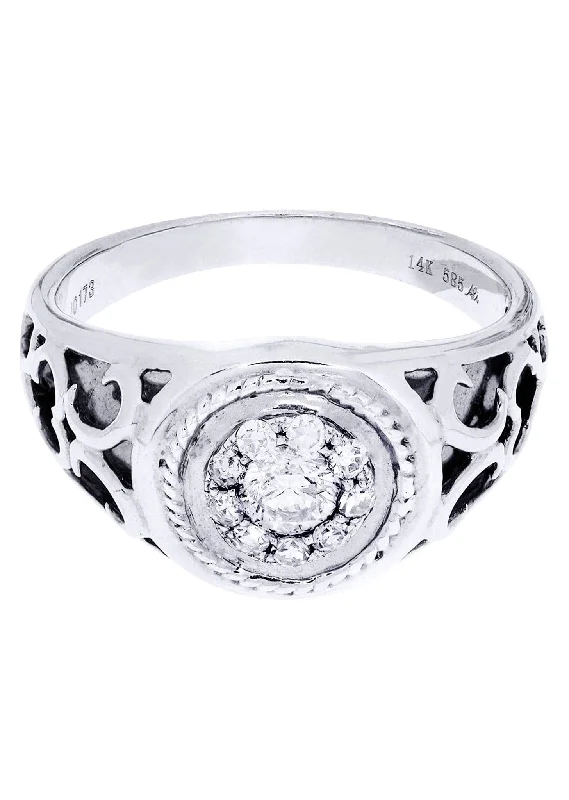 Limited-Stock Jewelry Sale – Once It's Gone, It's Gone White Gold Mens Diamond Ring| 0.53 Carats| 6.28 Grams