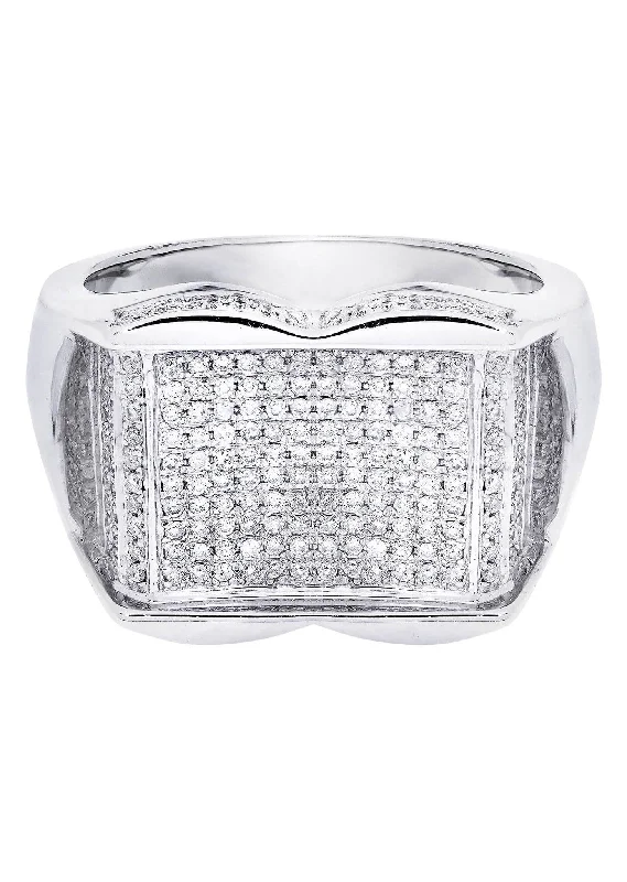 Seasonal Jewelry Clearance – Best Styles At The Lowest Prices White Gold Mens Diamond Ring| 0.71 Carats| 11.26 Grams