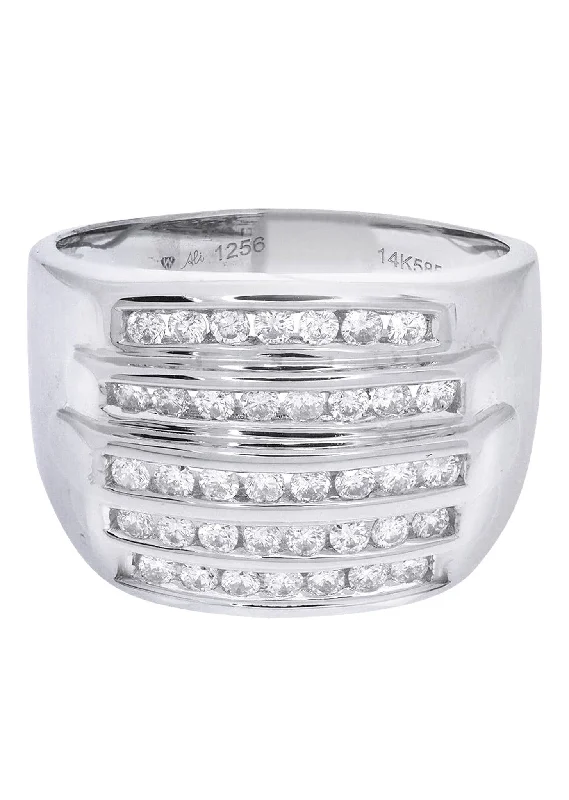 Premium Diamond Jewelry At Once-In-A-Lifetime Discounts White Gold Mens Diamond Ring| 0.82 Carats| 10.91 Grams