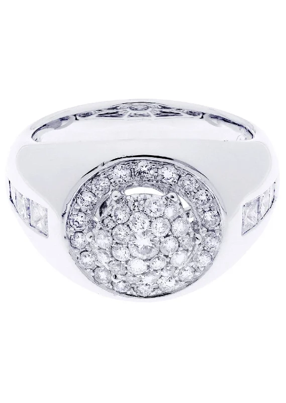 Exclusive Jewelry Offers – Shine For Less White Gold Mens Diamond Ring| 0.84 Carats| 10.62 Grams
