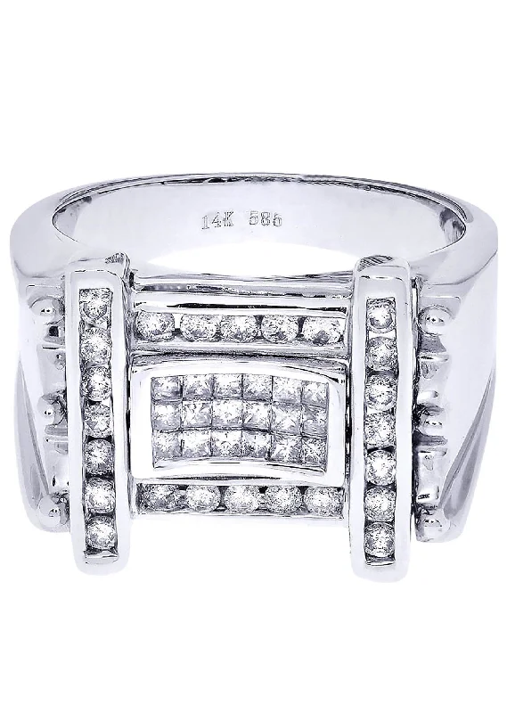 White Gold Mens Diamond Ring| 0.89 Carats| 12.3 Grams