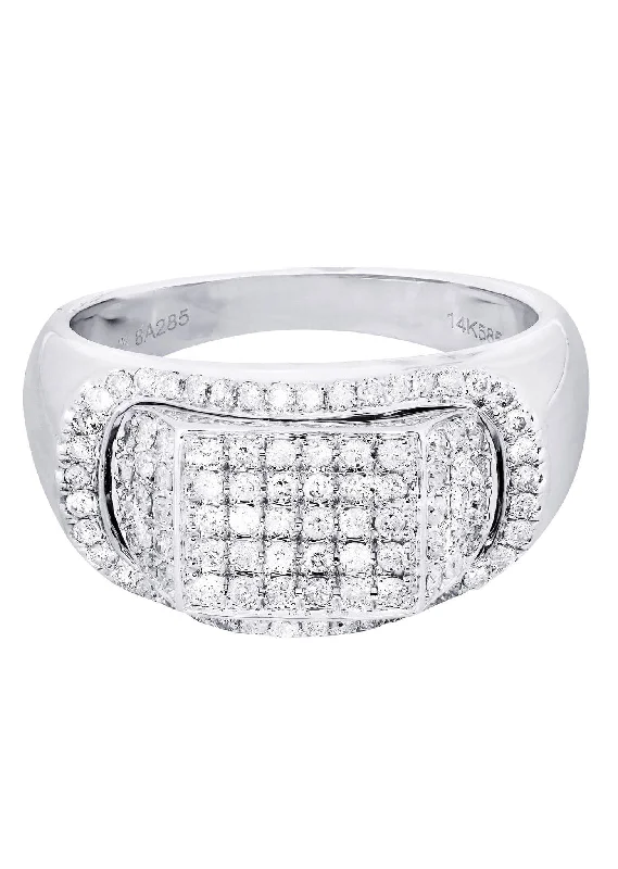 Luxury Meets Affordability – Jewelry Sale Live Now White Gold Mens Diamond Ring| 0.95 Carats| 9.49 Grams