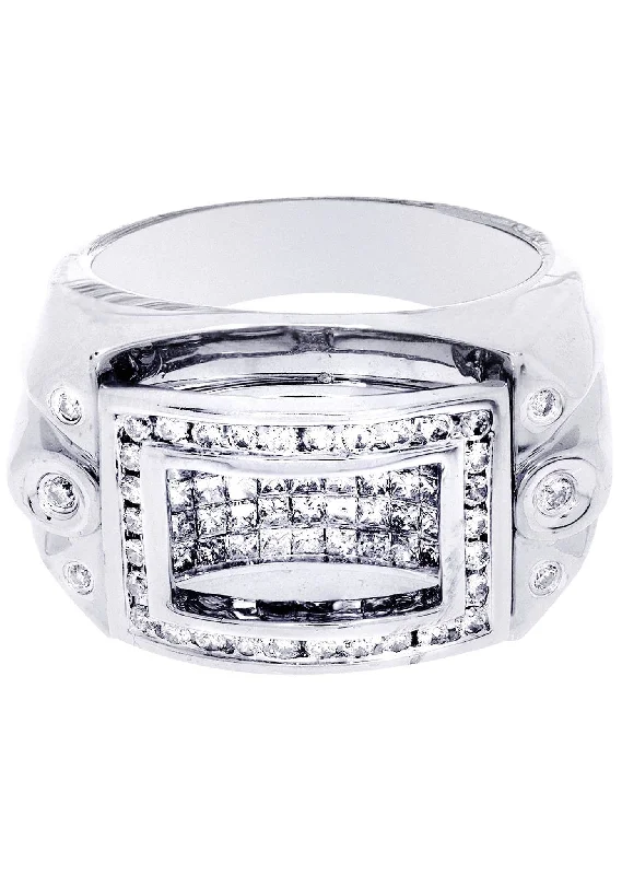 White Gold Mens Diamond Ring| 1.18 Carats| 18.23 Grams