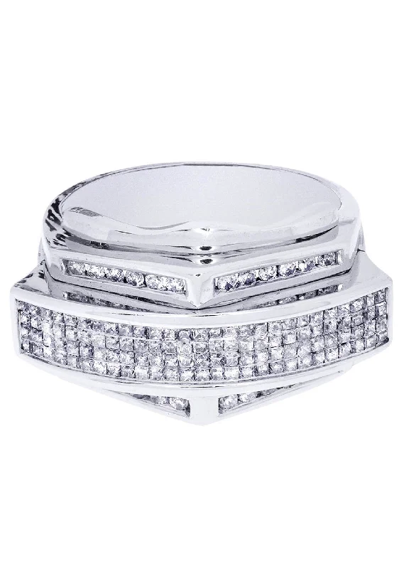 Limited-Time Jewelry Sale – Don't Miss These Deals White Gold Mens Diamond Ring| 1.22 Carats| 11.96 Grams