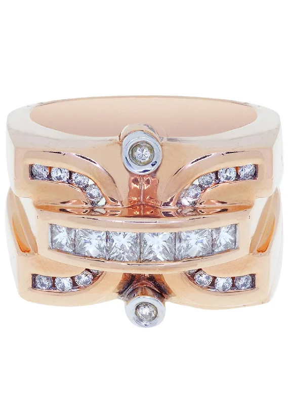 The Biggest Jewelry Sale Of The Year Is Here Rose Gold Mens Diamond Ring / Pinky Diamond Ring| 1.3 Carats