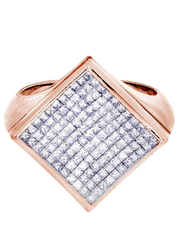 Celebrate With Sparkle – Jewelry Sale Now Live Rose Gold Mens Diamond Ring / Pinky Diamond Ring| 1.35 Carats