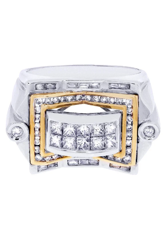 White Gold Mens Diamond Ring| 1.44 Carats| 14.01 Grams