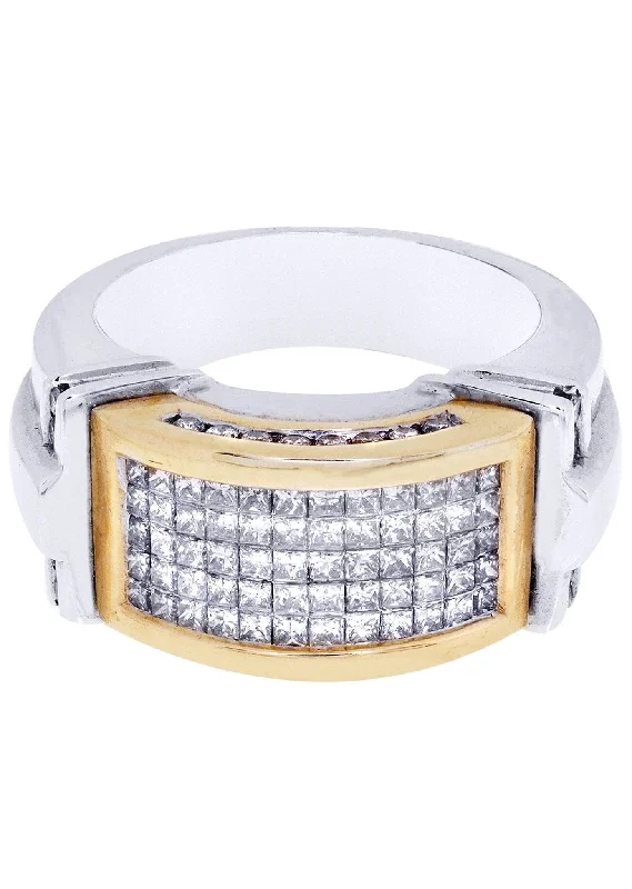 Dazzle With Discounts – Shop Jewelry On Sale White Gold Mens Diamond Ring| 1.61 Carats| 13.72 Grams