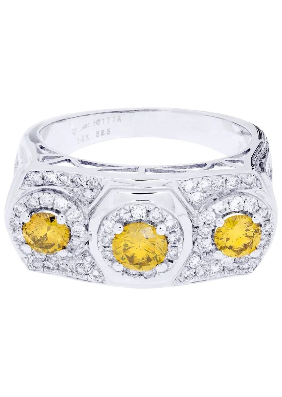 Personalized Jewelry Sale – Meaningful Gifts At Great Prices White Gold Mens Diamond Ring| 1.93 Carats| 10.11 Grams