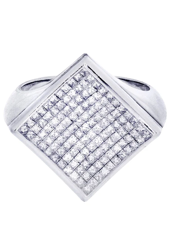 Get Ready To Sparkle – Special Jewelry Discounts White Gold Mens Diamond Ring| 2.02 Carats| 12.92 Grams