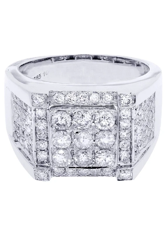 Don't Miss Out On Bestselling Jewelry At Special Prices White Gold Mens Diamond Ring| 2.19 Carats| 15.74 Grams