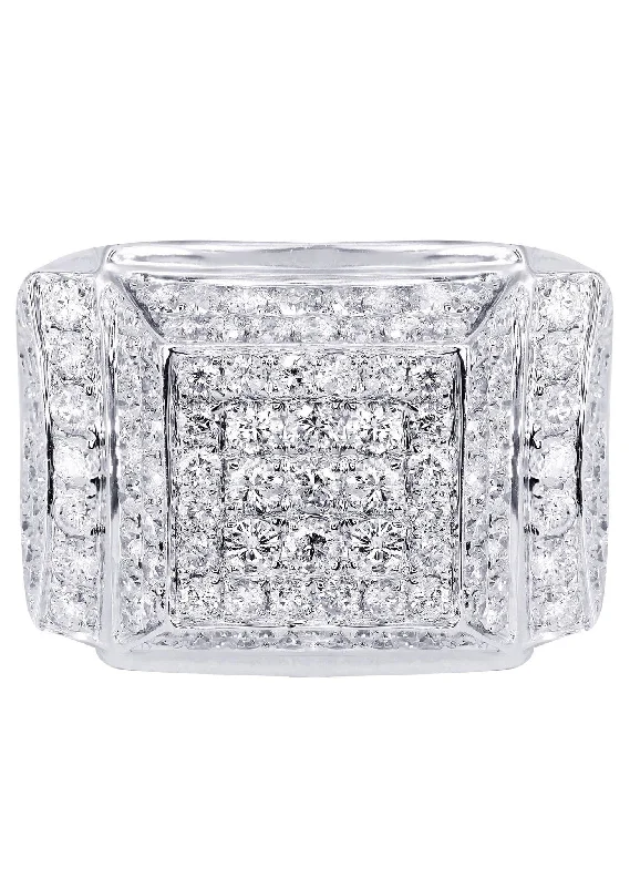 Personalized Jewelry Sale – Unique Pieces At Great Prices White Gold Mens Diamond Ring| 3.75 Carats| 14.41 Grams
