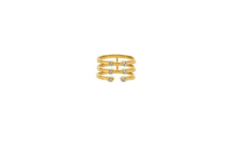 Shop Modern Jewelry Collections With Exclusive Discounts Three Jewels Open 14K Gold, Whitegold or Rosegold Ring w. Diamonds