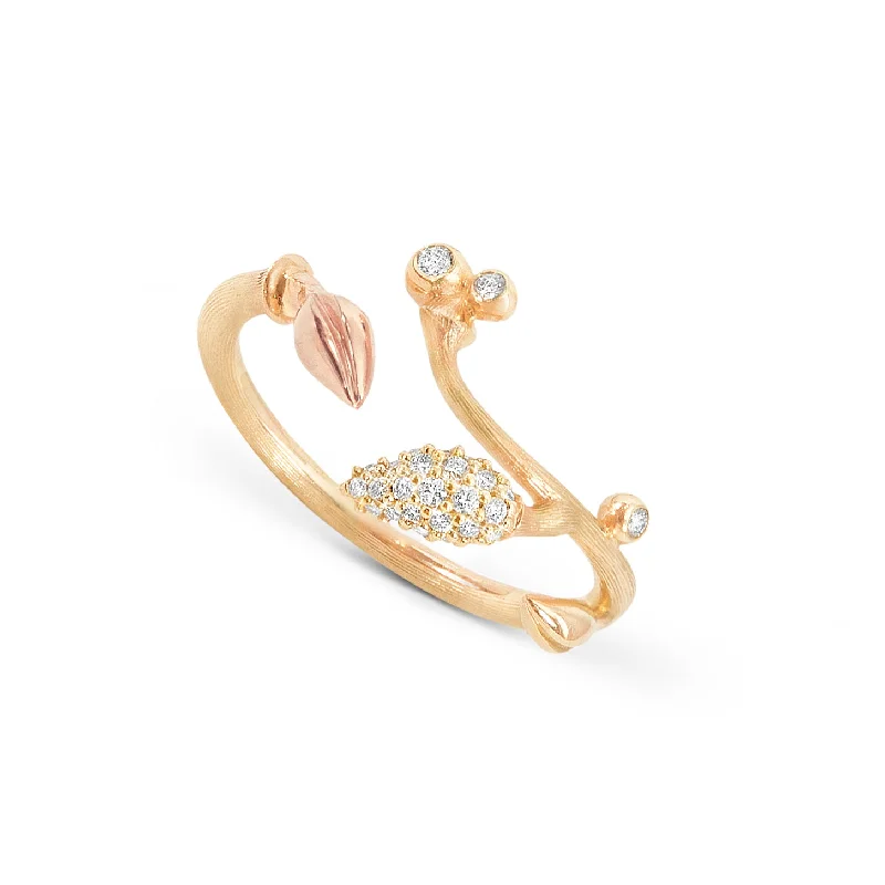 Eco-Friendly Sustainable Jewelry For Conscious Buyers Blooming 18K Gold Ring w. Diamonds