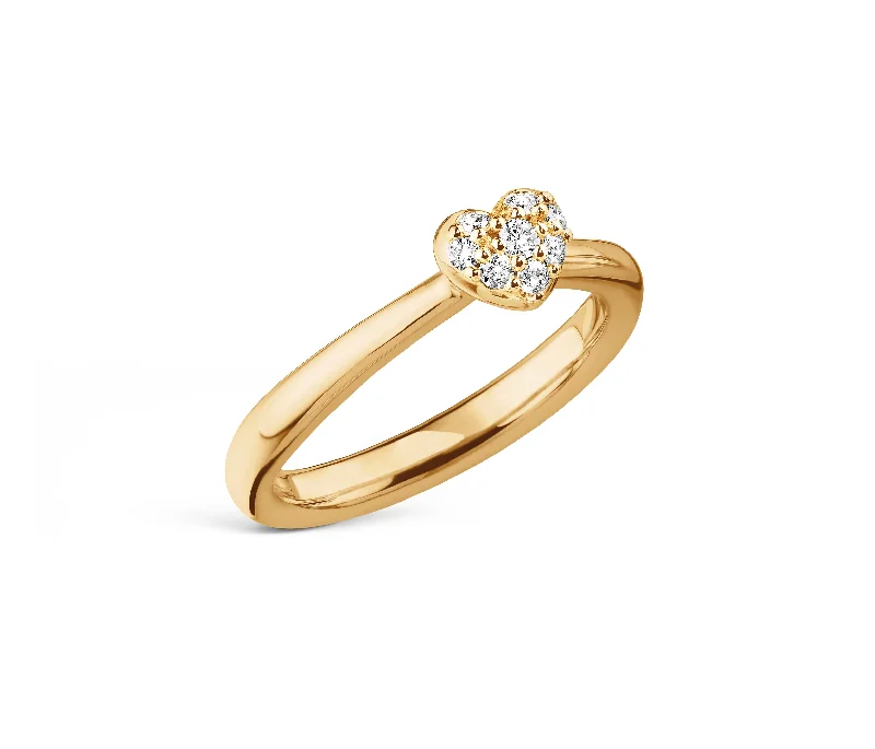 Exclusive Jewelry Sale – Limited-Time Discounts Small Heart 18K Gold Ring w. Diamonds