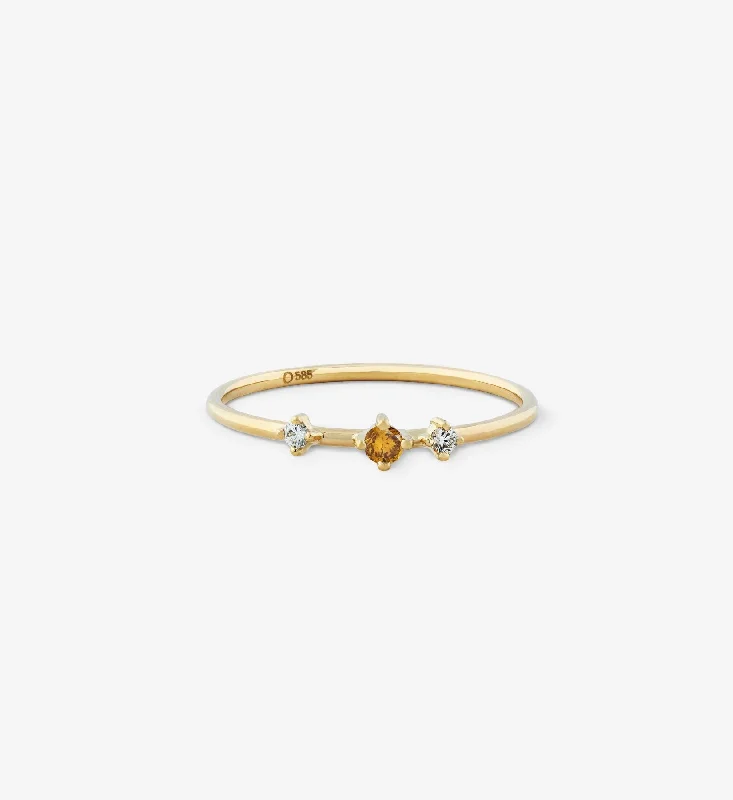 Trio Yellow Diamond Ring 0.09