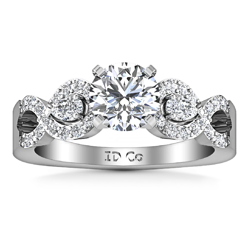 Luxury Handcrafted Jewelry For Elegant Looks Pave Engagement Ring Chloe 14K White Gold Luxury Handcrafted Jewelry For Elegant Looks Pave Engagement Ring Chloe 14K White Gold